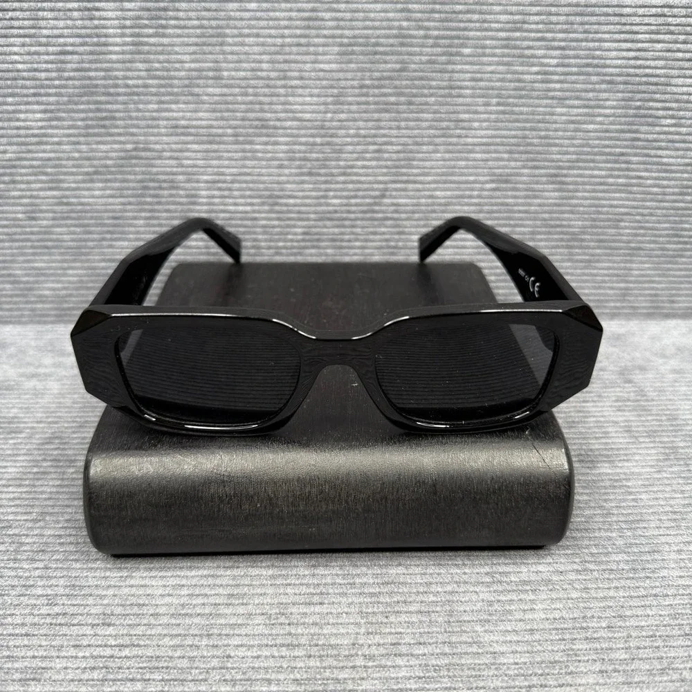 Vintage Y2K Style Chunky Black Rectangle Sunglasses Geometric Thick‎ Frame 90s